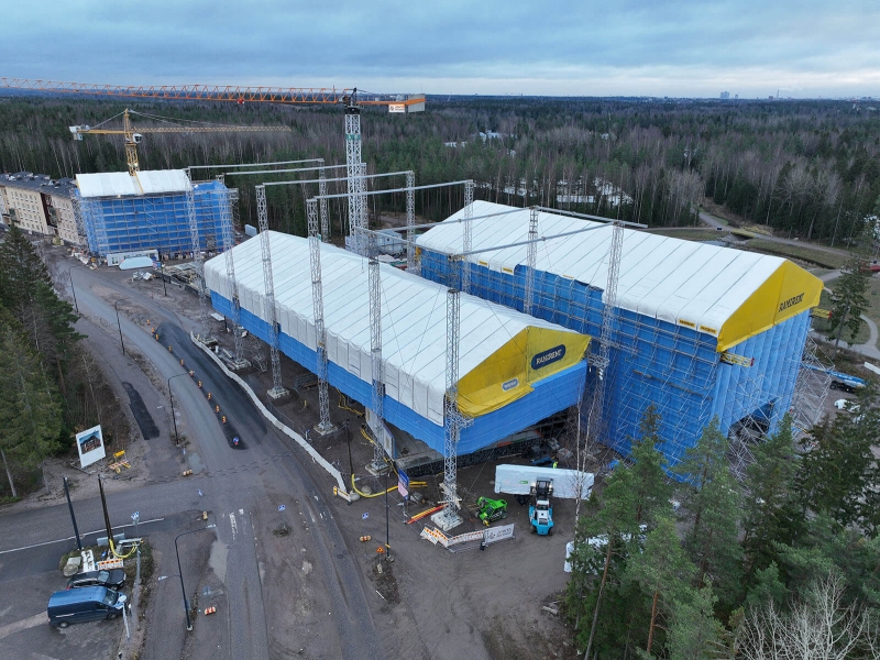Powerclad Filter Sheeting provides all-weather protection at Finnish housing project Featured Image
